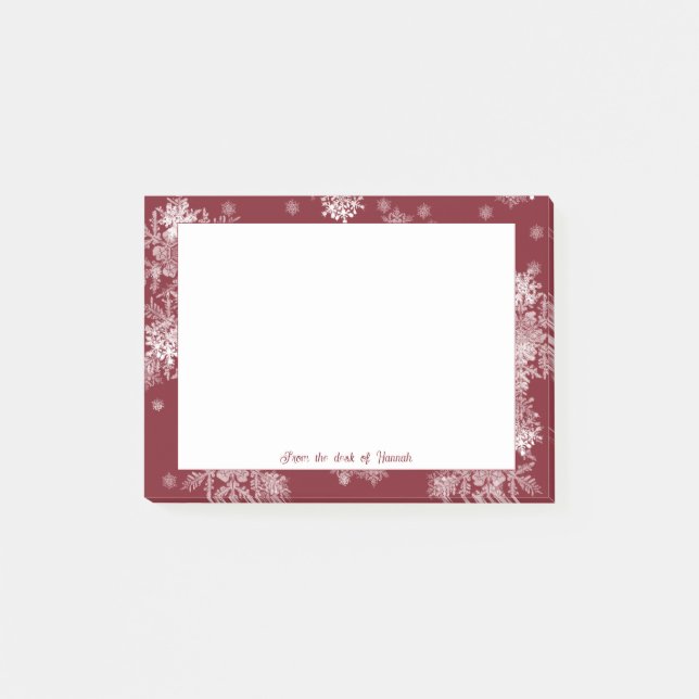 Weihnachtsschneeflocken - Personalisierte Hinweise Post-it Klebezettel (Vorderseite)