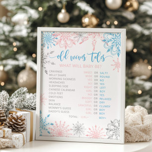 Weihnachtsschneeflocken Rosa oder Blau Alte Ehefra Poster