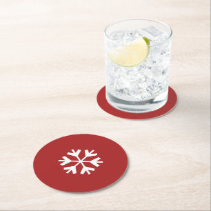 Weihnachtsschneeflocken Rot und Weiß Untersetzer
