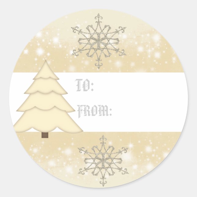 Weihnachtsschneeflocken Runder Aufkleber (Vorderseite)