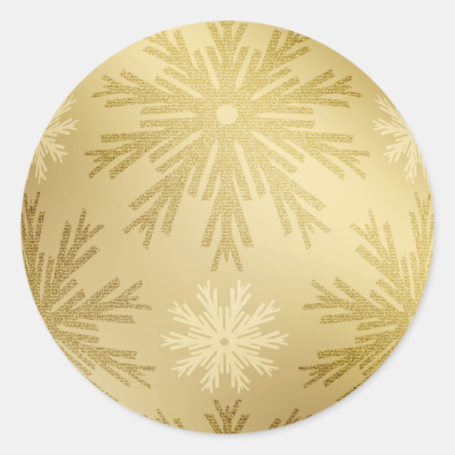 Weihnachtsschneeflocken Runder Aufkleber (Vorderseite)
