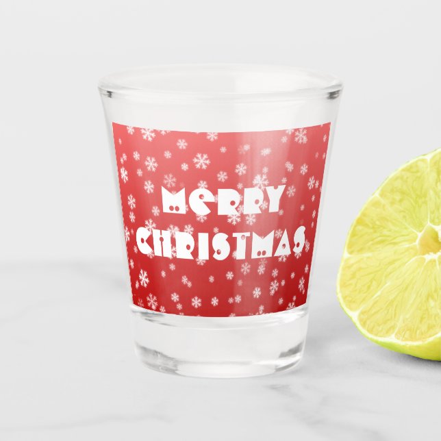 Weihnachtsschneeflocken Schnapsglas (Vorderseite)