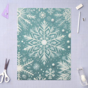 Weihnachtsschneeflocken Schneeflocken Aquamarin Seidenpapier