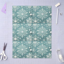 Weihnachtsschneeflocken Schneeflocken Aquamarin Seidenpapier