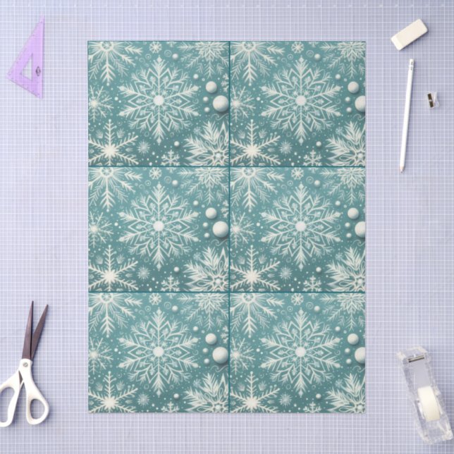 Weihnachtsschneeflocken Schneeflocken Aquamarin Seidenpapier (Basteln)