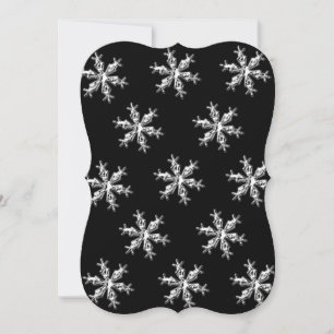 Weihnachtsschneeflocken Schwarze Flachgrüße Karte