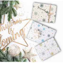 Weihnachtsschneeflocken Set 3 Geschenkpapier Set