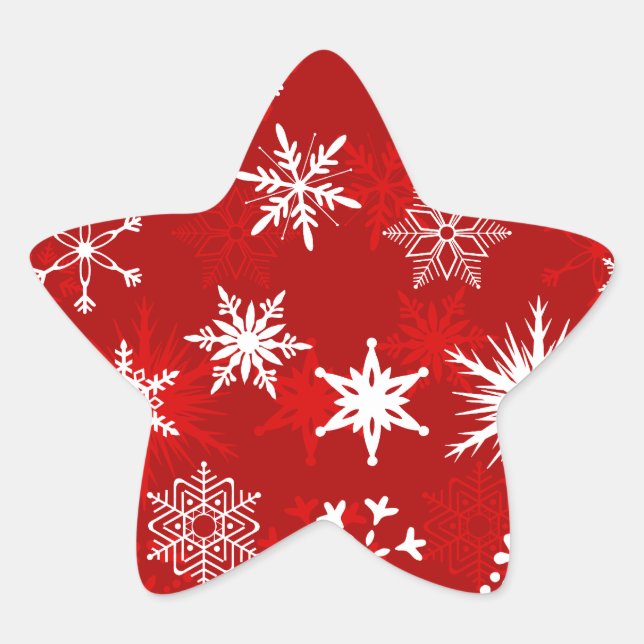Weihnachtsschneeflocken Stern-Aufkleber (Vorderseite)
