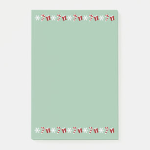 Weihnachtsschneeflocken und Candy Canes Post-it Klebezettel