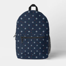 Weihnachtsschneeflocken und Punktmuster Bedruckter Rucksack