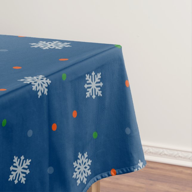 Weihnachtsschneeflocken und Punktmuster Tischdecke (Beispiel)