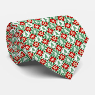 Weihnachtsschneeflocken und Weihnachtsbäume Krawatte