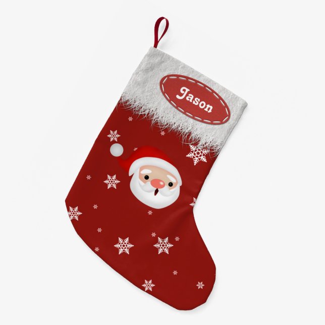 Weihnachtsschneeflocken und Weihnachtsweiße Strump Kleiner Weihnachtsstrumpf (Vorderansicht (hängend))