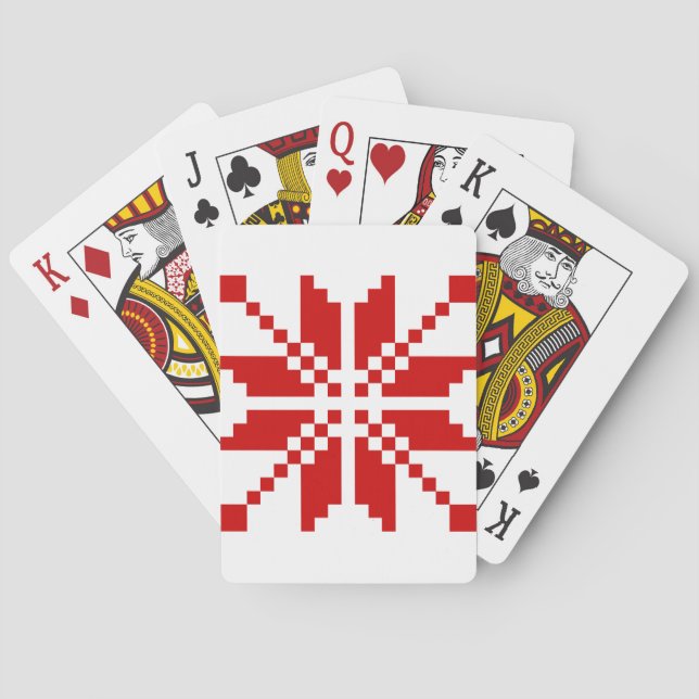 Weihnachtsschneeflocken Weihnachtsmuster Spielkarten (Rückseite)