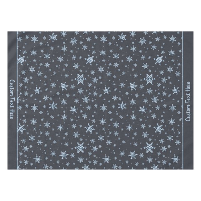 Weihnachtsschneeflocken Winter Personalisiert Tischdecke (Vorderseite (Horizontal))