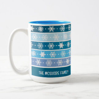 Weihnachtsschneeflocken Zwei-Tone-Tasse Zweifarbige Tasse