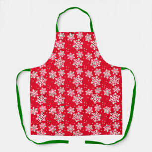 Weihnachtsschneeflockenmuster rot schürze