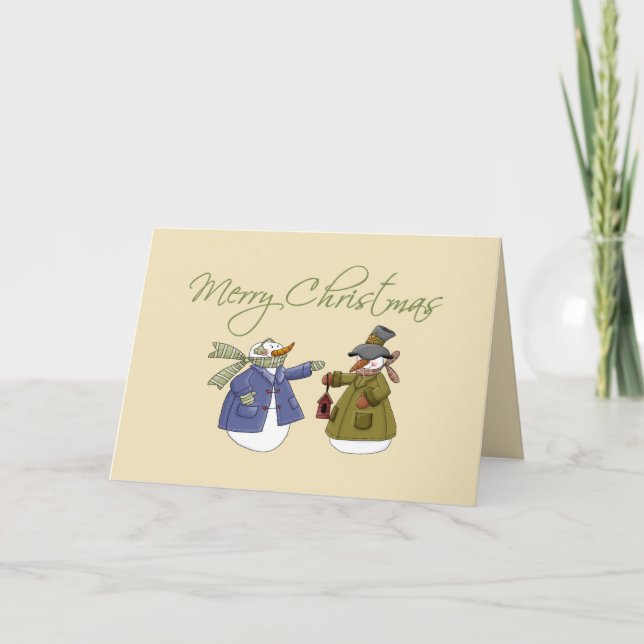 Weihnachtsschneefreunde-Karte Feiertagskarte (Vorderseite)