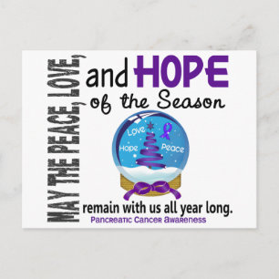 Weihnachtsschneeglobe 1 Bauchspeicheldrüsenkrebs Feiertagspostkarte