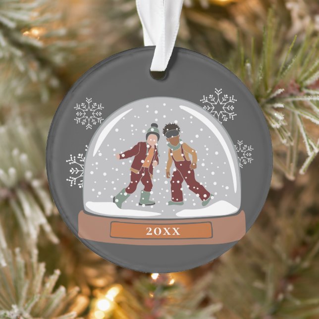 Weihnachtsschneeglobe | Kinder im Schnee Ornament (Baum)