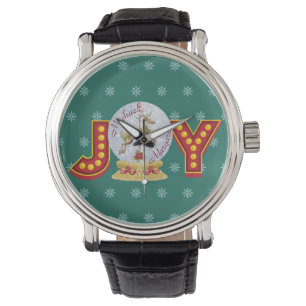 Weihnachtsschneeglobe Rentierschneeflocken Armbanduhr