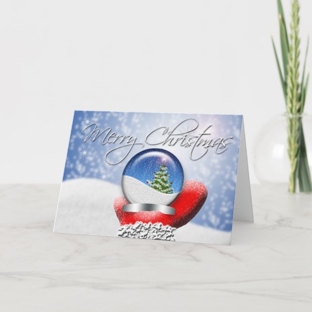Weihnachtsschneeglobe Weihnachtsfeiertage Blank Feiertagskarte (Vorderseite)