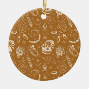 Weihnachtsschneehandgezeichnet Keramik Ornament