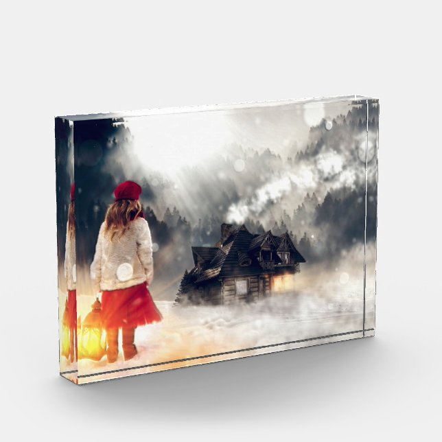 Weihnachtsschneehaus Fotoblock (Links)
