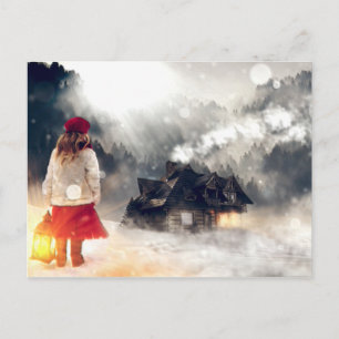 Weihnachtsschneehaus Postkarte