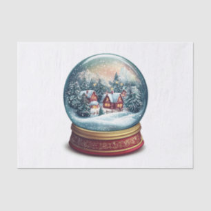 Weihnachtsschneekugel mit winziger Dorfgestaltung Seidenpapier