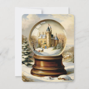 Weihnachtsschneekugel Vintag Feiertagskarte