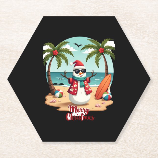 Weihnachtsschneemann (1) untersetzer (Vorderseite)