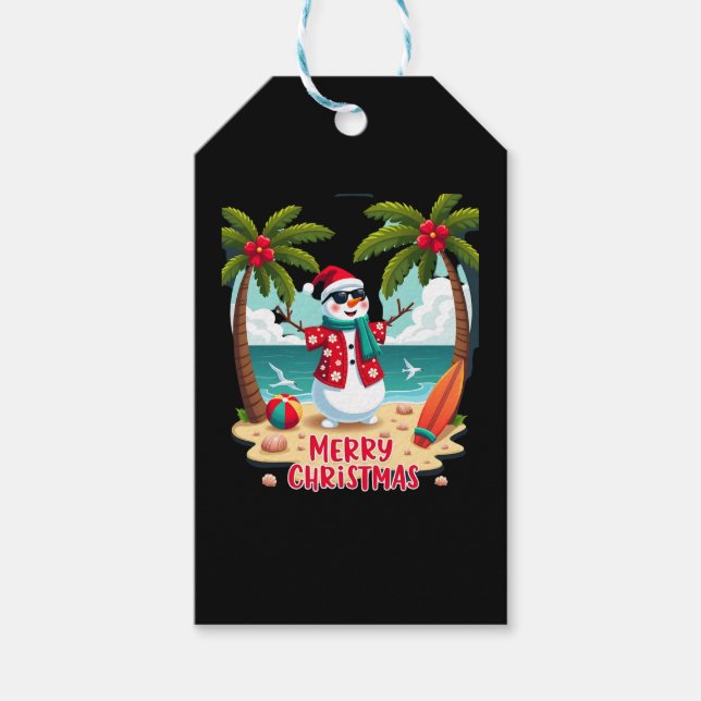 Weihnachtsschneemann (2) geschenkanhänger (Vorderseite)