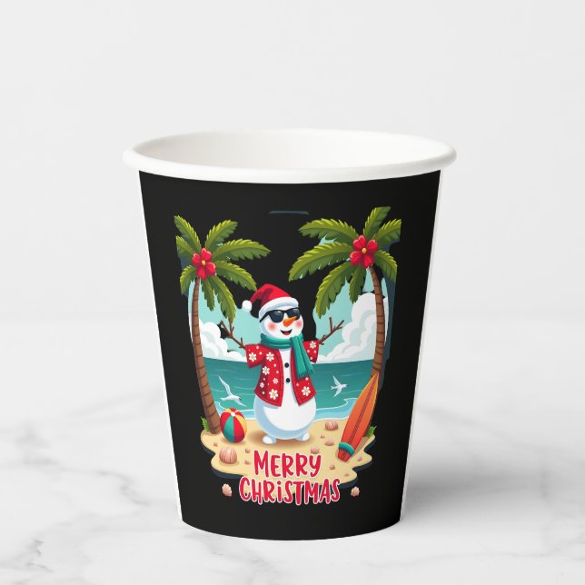 Weihnachtsschneemann (2) pappbecher (Vorderseite)