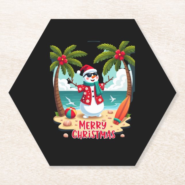 Weihnachtsschneemann (2) untersetzer (Vorderseite)