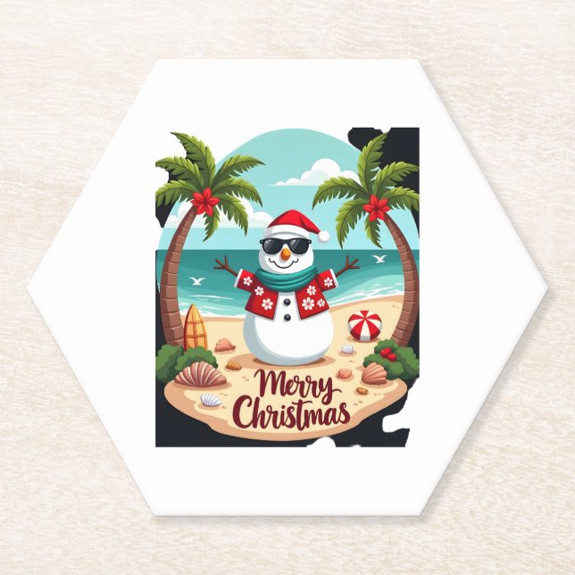 Weihnachtsschneemann (2) untersetzer (Vorderseite)