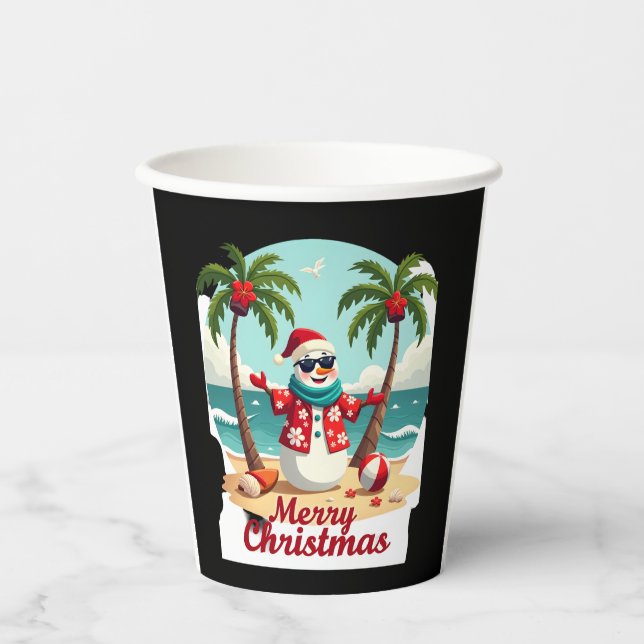 Weihnachtsschneemann (3) pappbecher (Vorderseite)