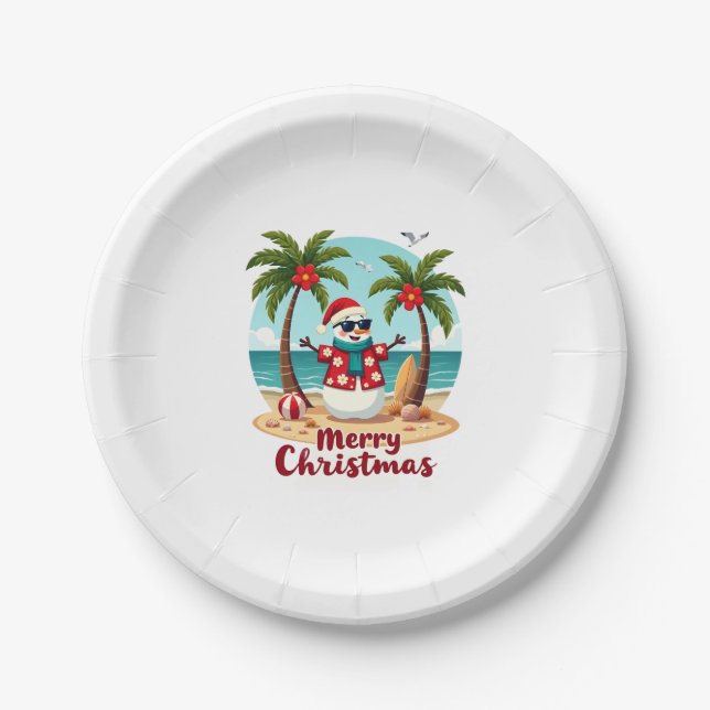 Weihnachtsschneemann (3) pappteller (Vorderseite)