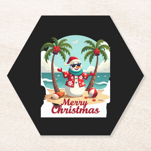 Weihnachtsschneemann (3) untersetzer (Vorderseite)