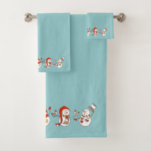 Weihnachtsschneemann Badhandtuch Set