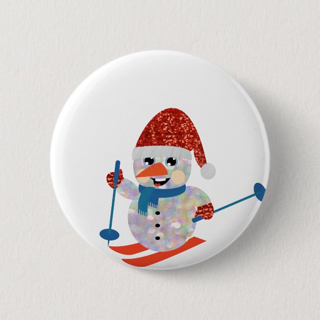 Weihnachtsschneemann Button (Vorderseite)