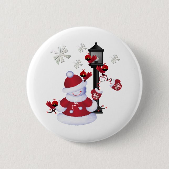 WeihnachtsSchneemann Button (Vorderseite)