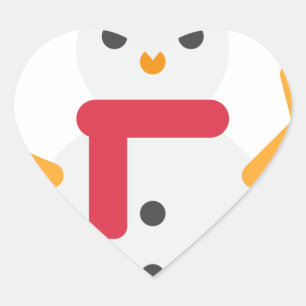 Weihnachtsschneemann Emoji Herz-Aufkleber