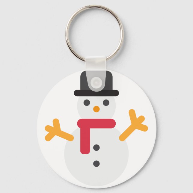 Weihnachtsschneemann Emoji Schlüsselanhänger (Vorderseite)