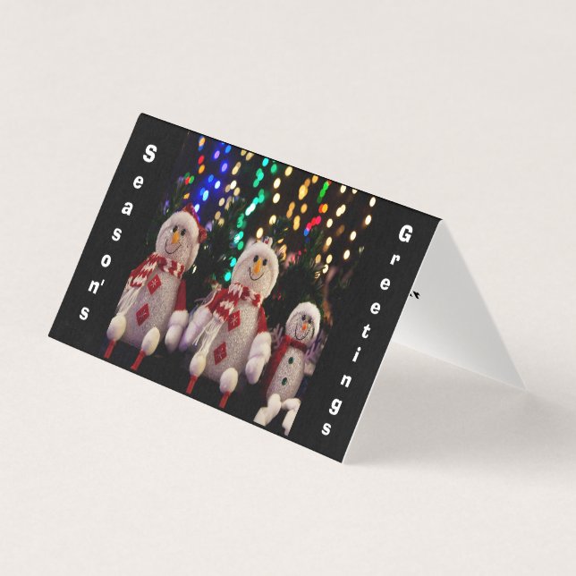 Weihnachtsschneemann Familienschmuck Treppenkarte (Vorderseite)