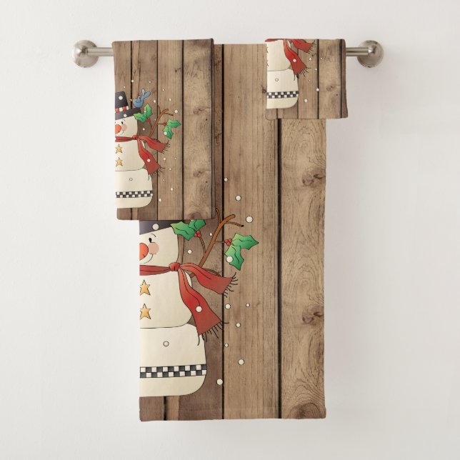 Weihnachtsschneemann Feste Weihnachtsland Badhandtuch Set (Insitu)