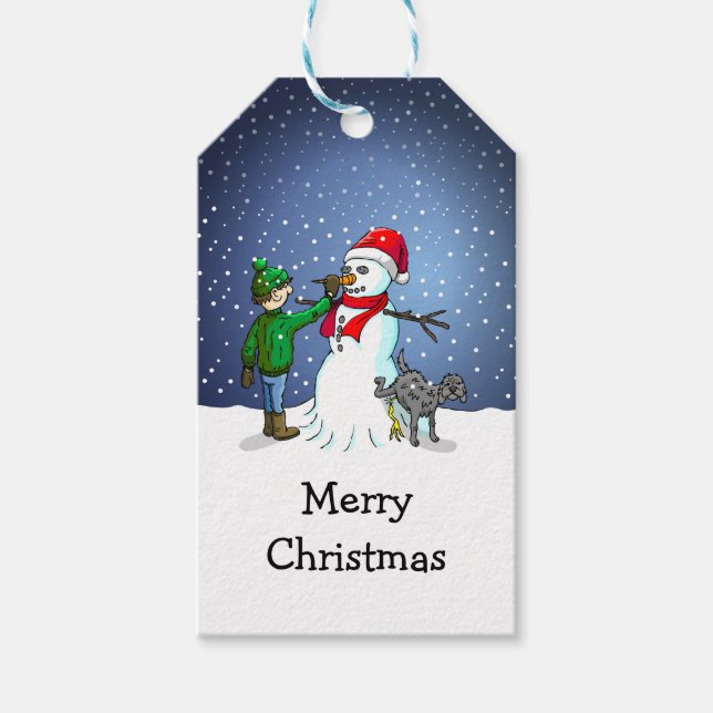 Weihnachtsschneemann Geschenkanhänger (Vorderseite)