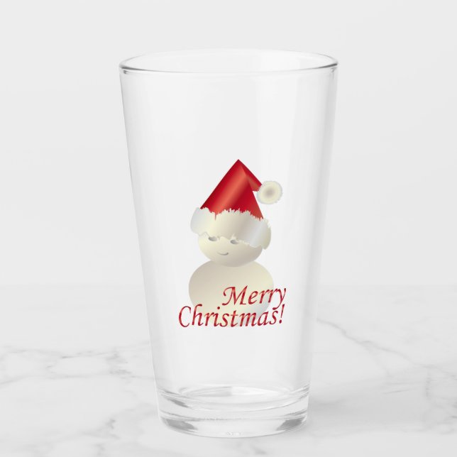 Weihnachtsschneemann Glas (Vorderseite)