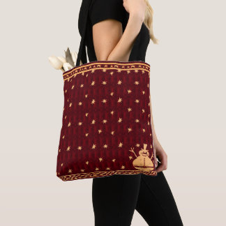 Weihnachtsschneemann Gold Tasche