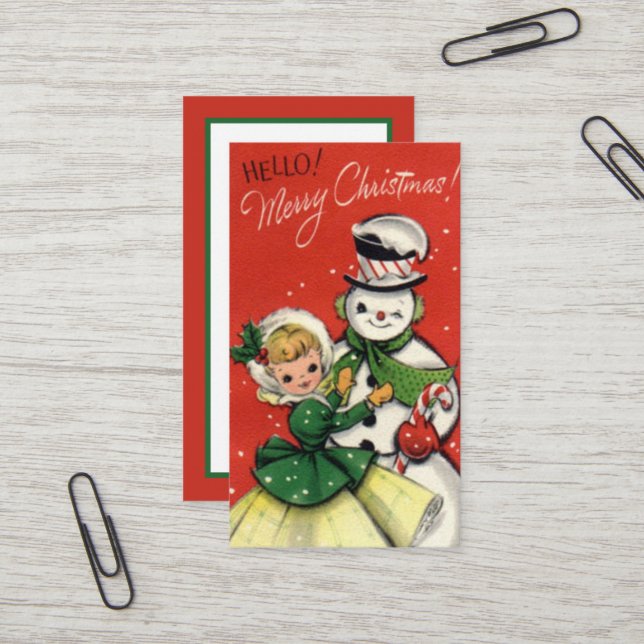 Weihnachtsschneemann hinzufügen visitenkarte (Vorderseite/Rückseite Beispiel)
